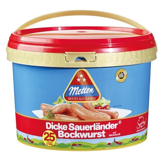 Dicke Bockwurst 25ST = 2,5 Kg Metten