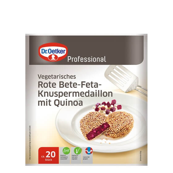 Rote Bete-Feta-Knuspermedaillon mit Quinoa