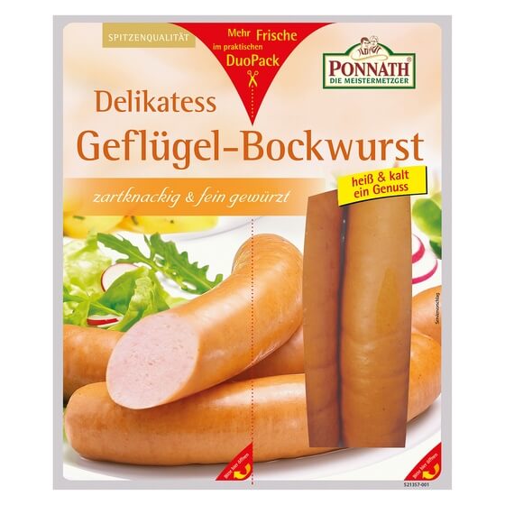Delikatess Geflügel Bockwurst 4x100g Ponnath