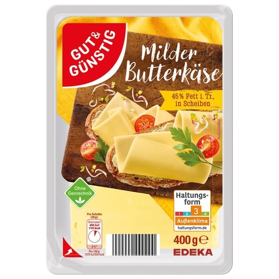 Butterkäse Scheiben 45% 400g G&G