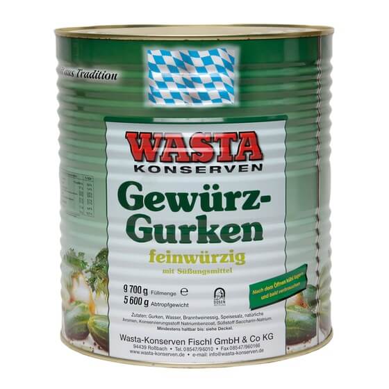 Gewürzgurken 100/110 9,7kg/5,6kg Wasta