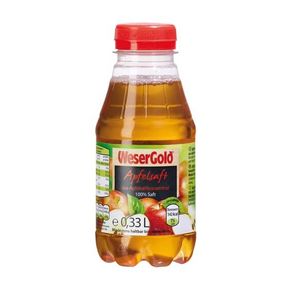 Apfelsaft klar 100% Einweg-Pfand PET 0,33 Liter Wesergold