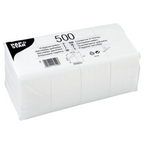 Servietten weiß 1-lagig 1/8-Falz 33x33cm 500St PapStar