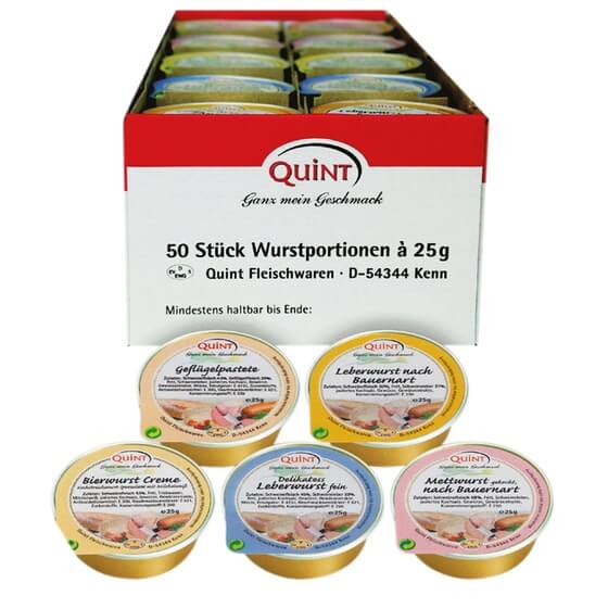 Streichwurst-Sortiment 50x25g Portion 5 Sorten Quint
