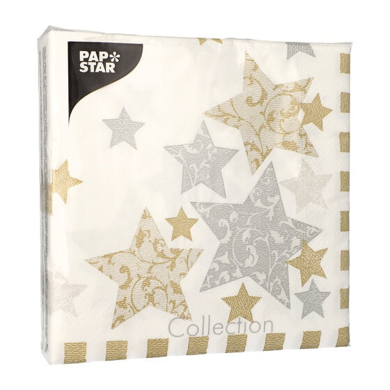 Stardust Weihnachtsservietten 40 3-lagig 50ST Papstar