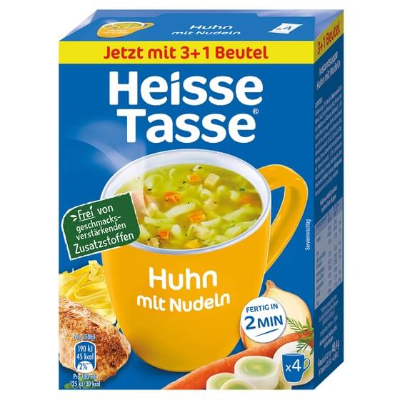 Heisse Tasse Huhn mit Nudeln 4-er