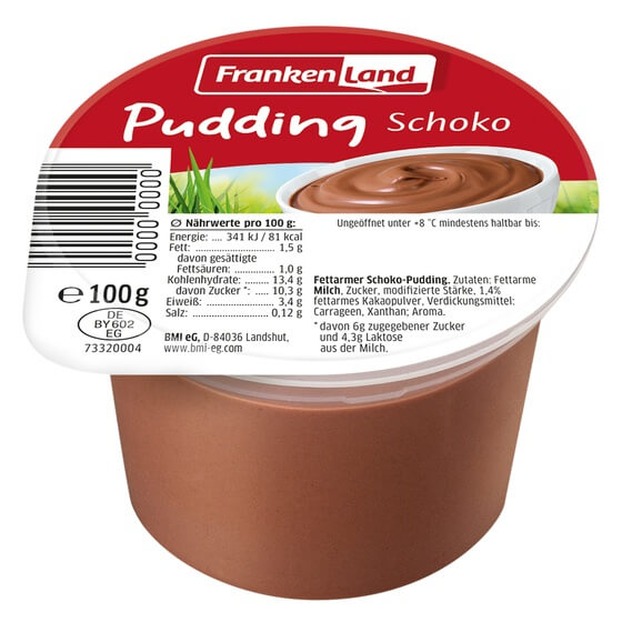 Pudding Schokolade 1,5% Fett 20x100g Frankenland