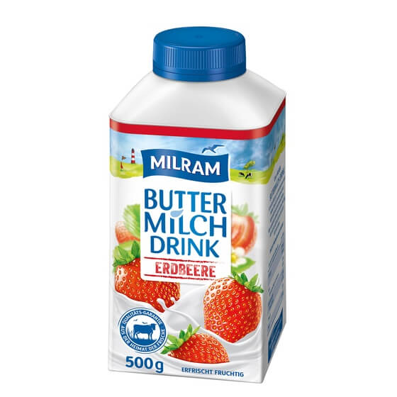 Buttermilch Drink Erdbeer 500g Milram