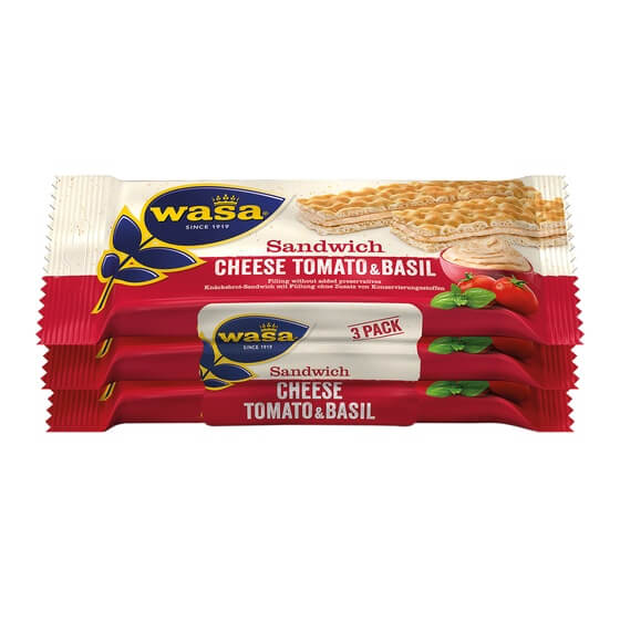 Wasa Sandwich Käse/Tomate/Basilikum 8x3er 120g/Packung