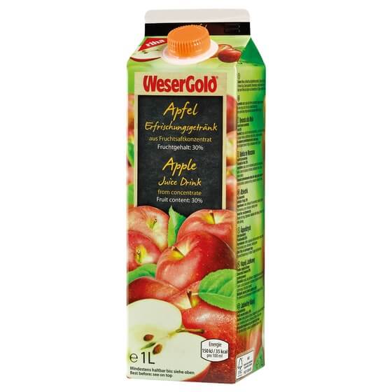 Apfel Fruchtsaftgetränk Konzentrat 8x1 Liter Wesergold