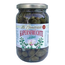 Kapernfrucht mit Stiel in Essig 350g Comtess