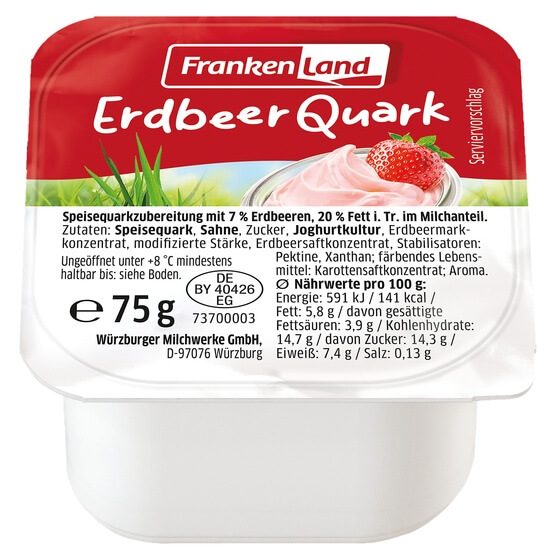 Portion Quark Erdbeer 20% 75G Frankenland