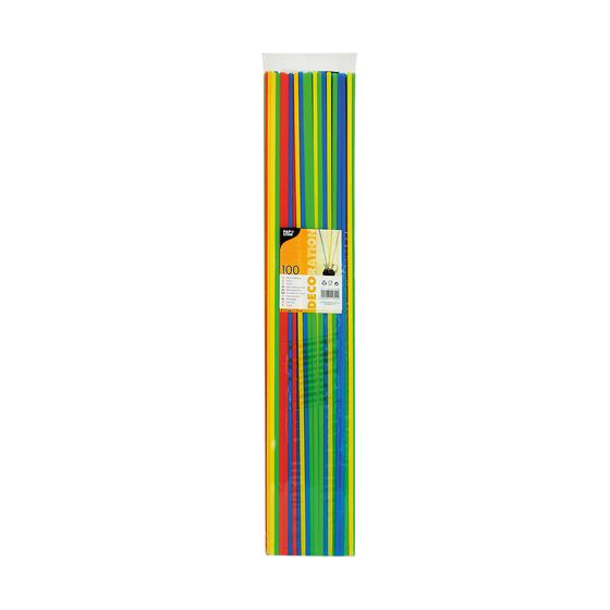 Trinkhalme Maxi farbig sortiert 6,5mmx75cm 100St PapStar