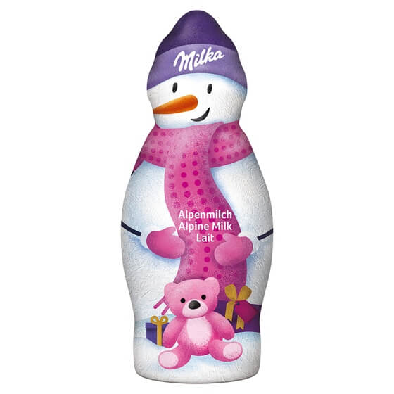Schneemann Alpenmilch 13,2 cm hoch 50g Milka
