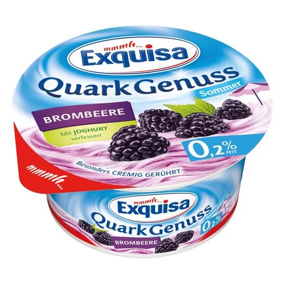 Exquisa Quark Genuss 0,2% Mango/Orange/Brombeere/Kokos 150g