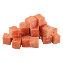 Lachswürfel roh TK 2cm 5kg aus Stücken zusammengefügt