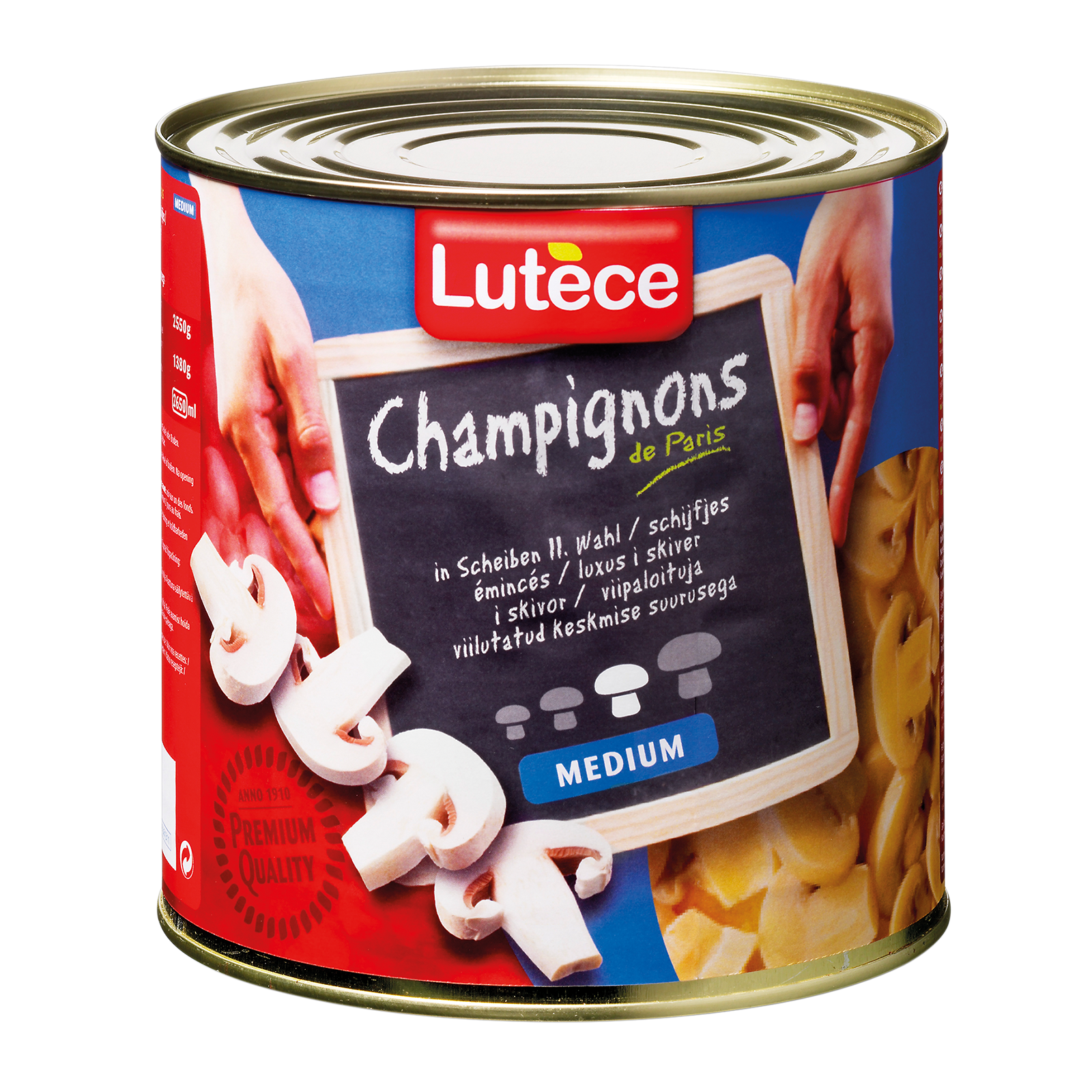 Champignons 2.Wahl Scheiben 2,55kg/1,38kg Lutece