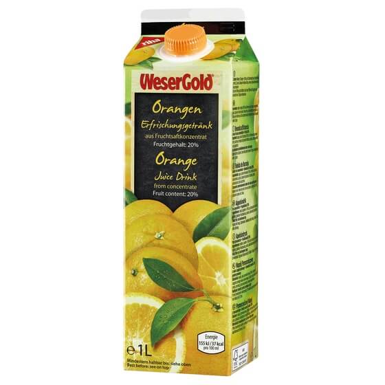 Orange Fruchtsaftgetränk 20% Wesergold
