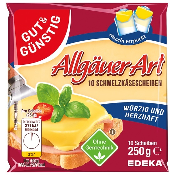Schmelzkäse Scheiben Allgäuer 250g G&G