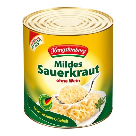 Sauerkraut mild ohne Wein 9,7kg Hengstenbe