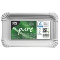 Teller Pappe "pure" eckig weiss 10x16cm 250St PapStar