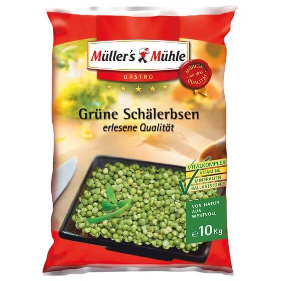 Grüne Schälerbsen ganz 10kg Müller's Mühle