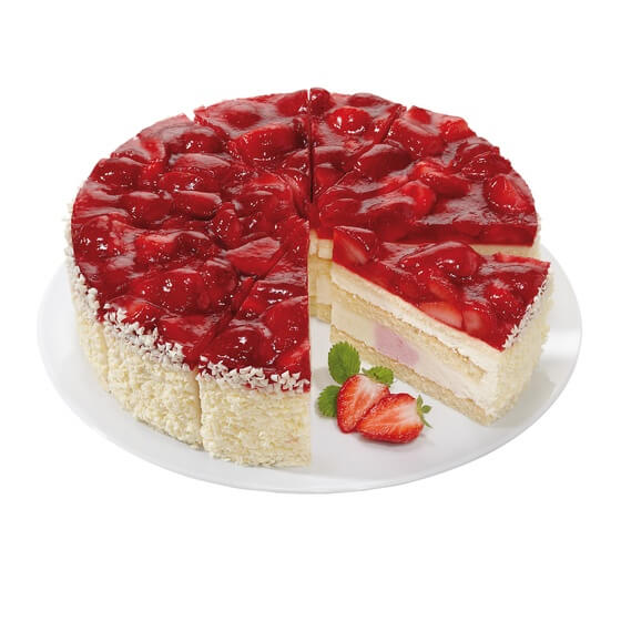 Erdbeer Vanille Torte geschnitten 2,15kg 12St Erlenbacher ...