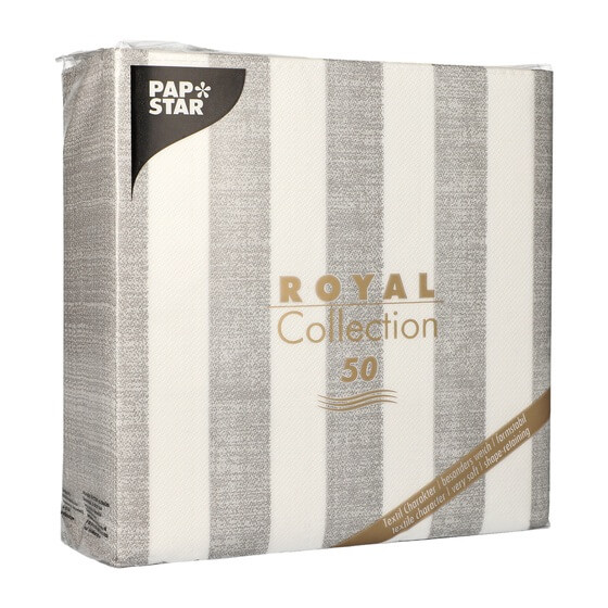 Servietten Royal Collection 1/4 40x40cm Lines Grau 50ST PS