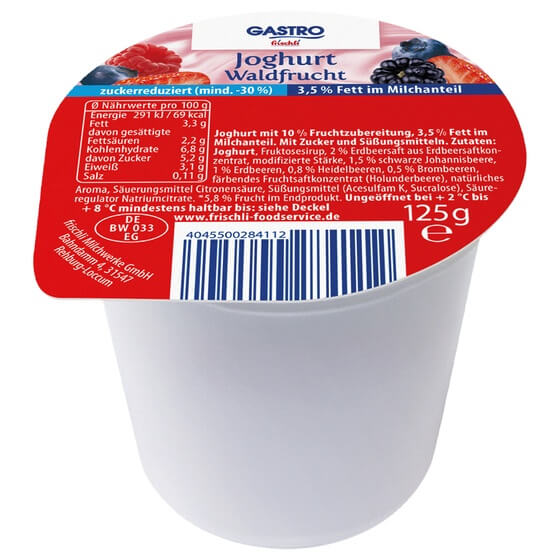 Gastro Fruchtjoghurt 3,5% 1 BE 125G