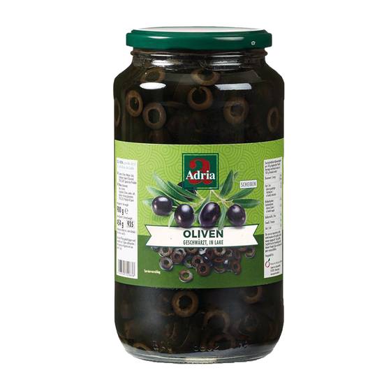 Oliven schwarz Scheiben 900g/460g Adria