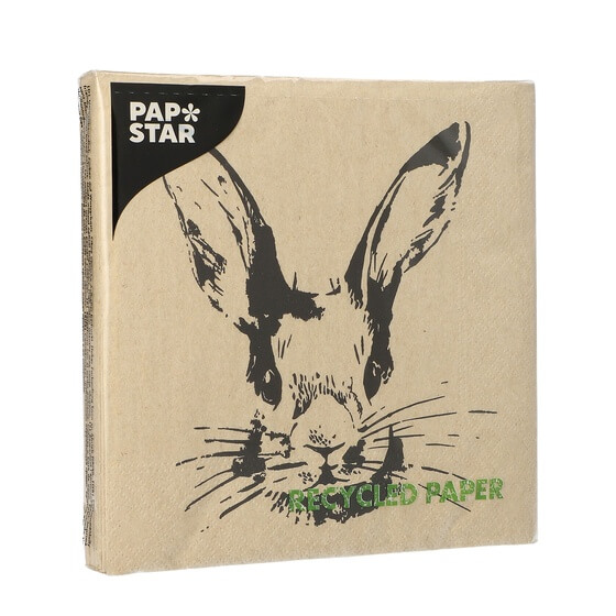 Servietten 33x33cm 3-lagig Aufdruck: Rabbit 20Stück Papstar