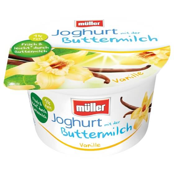Joghurt mit der Buttermilch sortiert 1% Fett 20x100g Müller