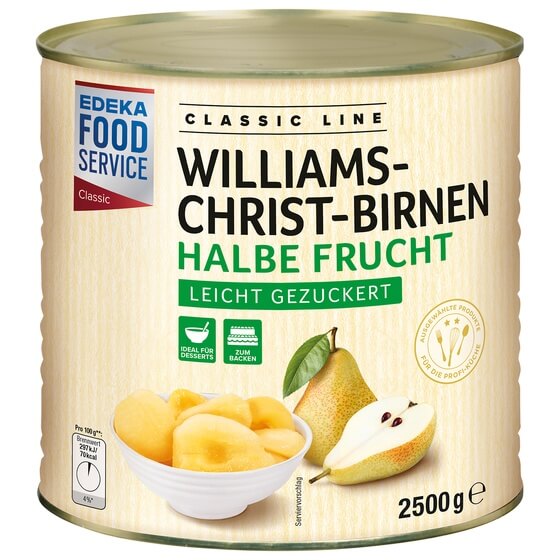 Birnen Wiliams Christ halbe Frucht leicht gez 2,5/1,43kg EFS