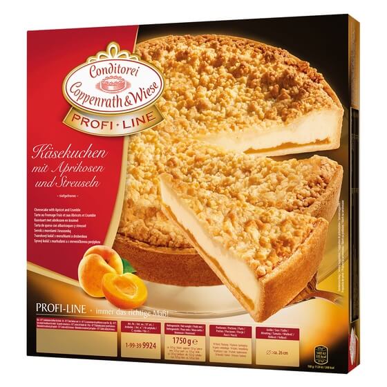 Käse-Torte mit Aprikosen u.Streuseln ungeschnitten TK 1,75kg