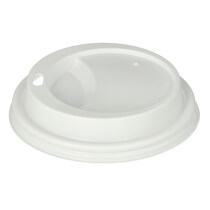 Dom-Deckel PS weiss "To Go" rund Ø 9cm·1,8cm 100St. Papstar
