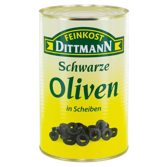 Oliven schwarz Scheiben 4kg/2,35kg Dittmann