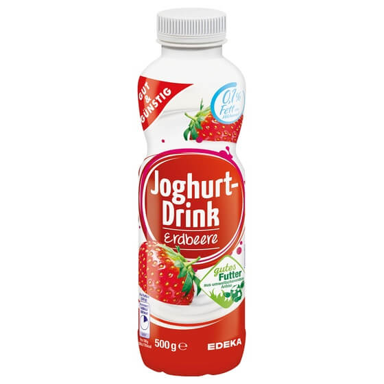 Trinkjoghurt Erdbeere/Pfirsich-Maracuja 0,5% 500g G&G