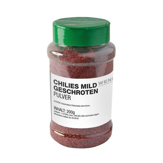 Chili Pulver mild geschrotet 200g Wendland