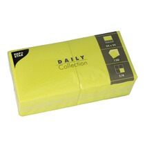 Servietten limonengrün 24x24cm 150 Stück 1/4 Falz Papstar