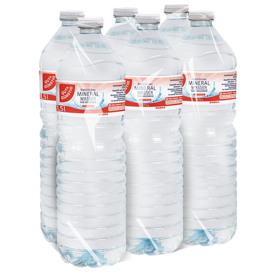Mineralwasser still EW 6x1,5l PET Pfand Gut & Günstig