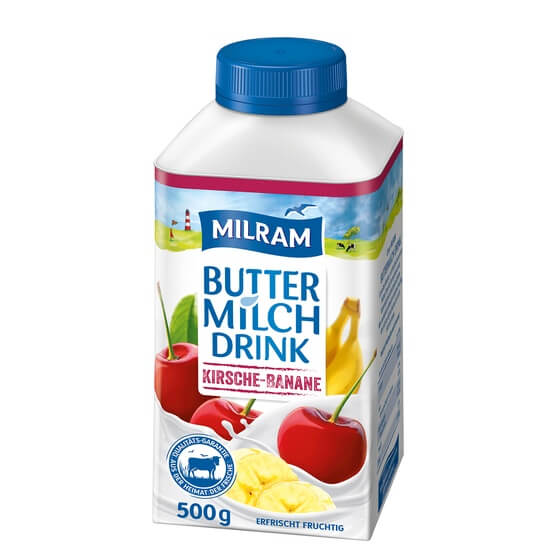 Buttermilch Drink Kirsch/Banane 500g Milram
