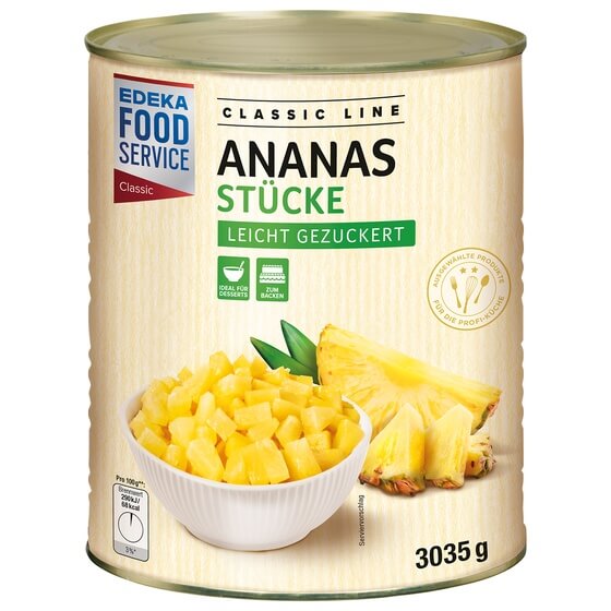Ananas Stücke leicht gezuckert 3,035kg/1,84kg EFS