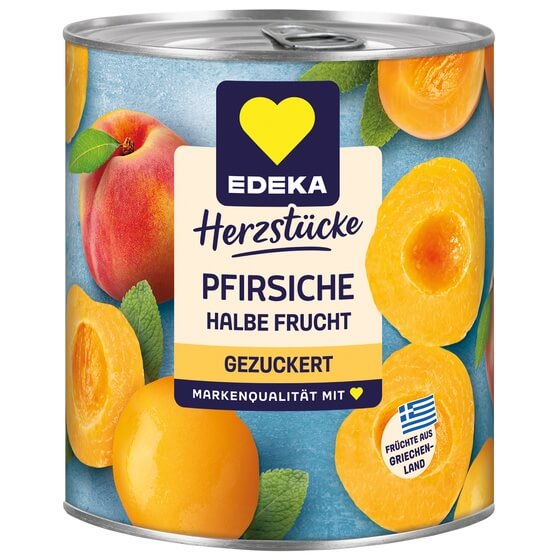 Pfirsiche halbe Frucht gezuckert 820g Edeka