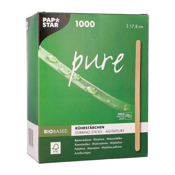 Rührstäbchen Holz 17,8cm 1000ST Papstar