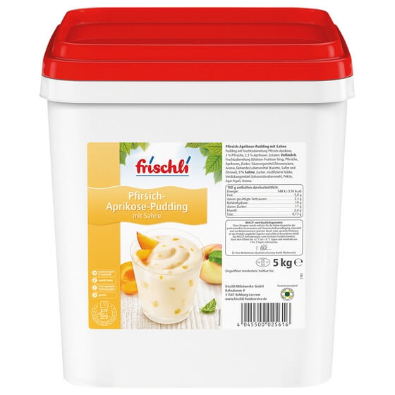 Fruchtpudding Pfirsich-Aprikose mit Sahne 5kg Frischli