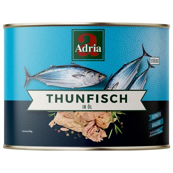 Thunfisch in Sojabohnenöl 1,705kg/1,26kg Adria