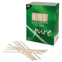 Rührstäbchen Holz "pure" 5mmx17,8cm PapStar