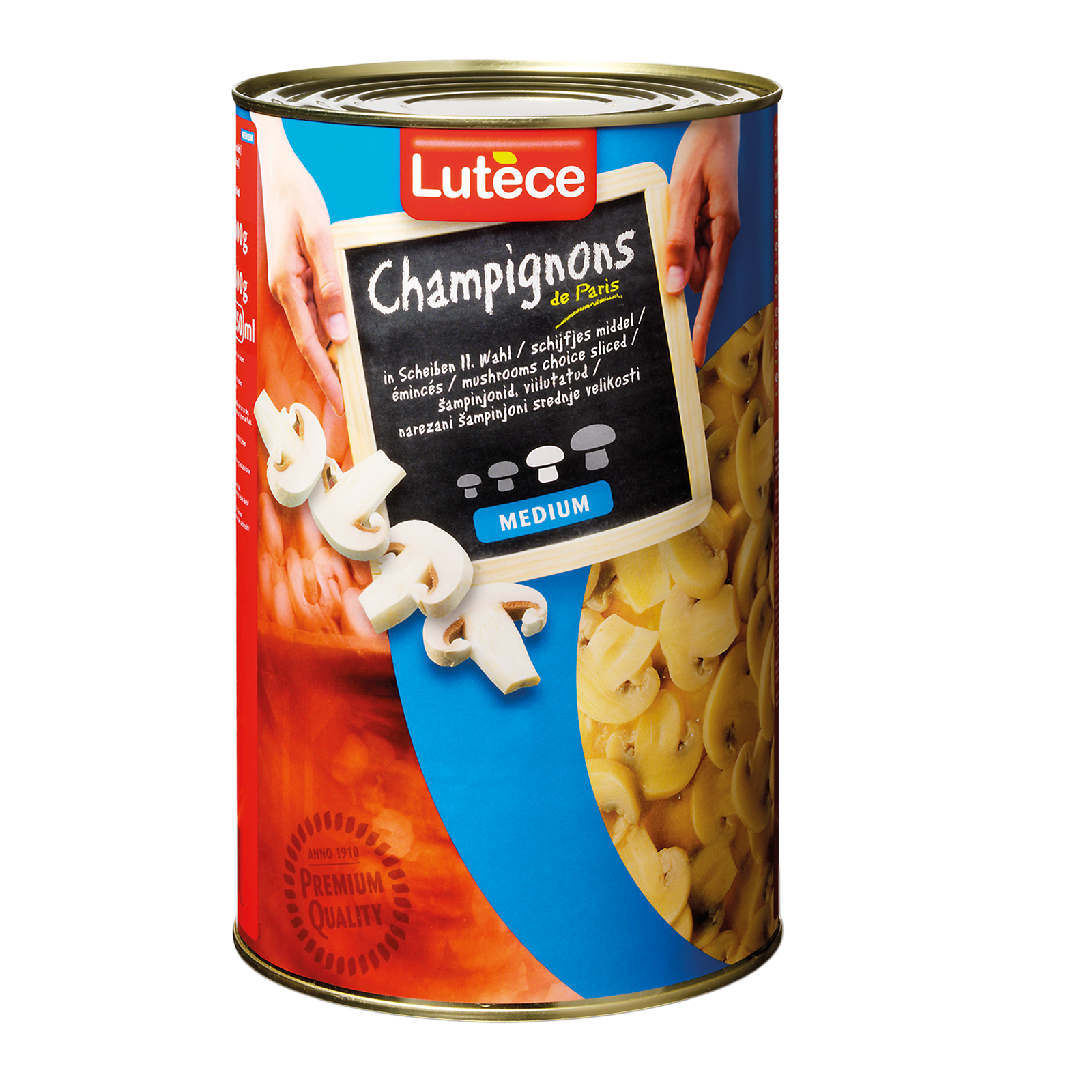 Champignons Scheiben 2.Wahl 4kg/2,3kg Lutece