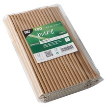 Trinkhalme Papier "pure" braun 6mm 20cm Papstar