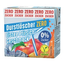 Fruchtsaftgetränk Eistee Pfirsich Zero 0,5l Durstlöscher